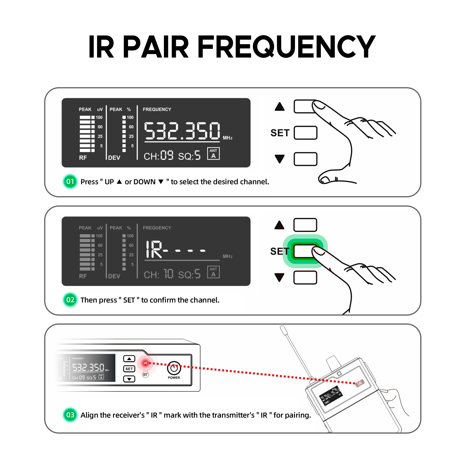 Wireless In Ear Monitor FROKET IEM-810 UHF Wireless In-Ear Monitoring System Range 80m 530-580MHZ Stage Performance Recording Band Drummer Church