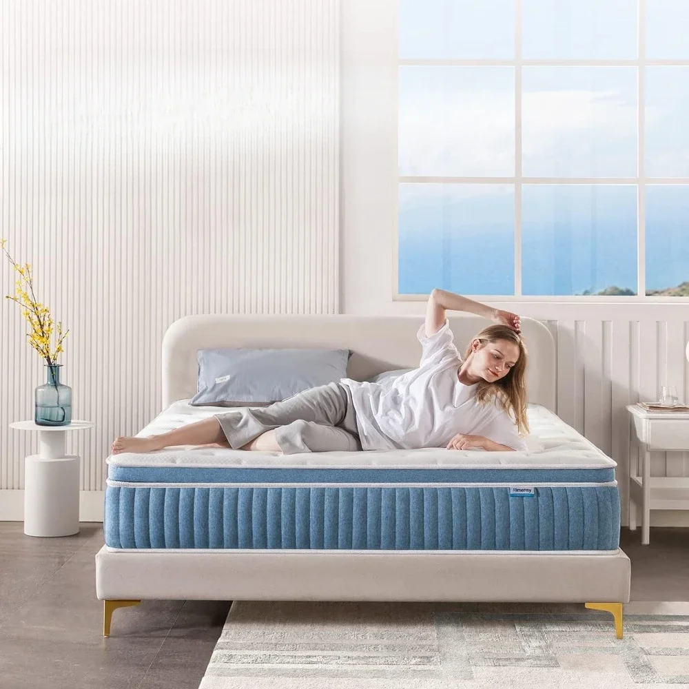 

Матрас Королевский, 12-дюймовые гибридные матрасы в коробке, гелевая пена с эффектом памяти, индивидуально обмотанные пружины внутри, средняя твердость, матрас, колшон