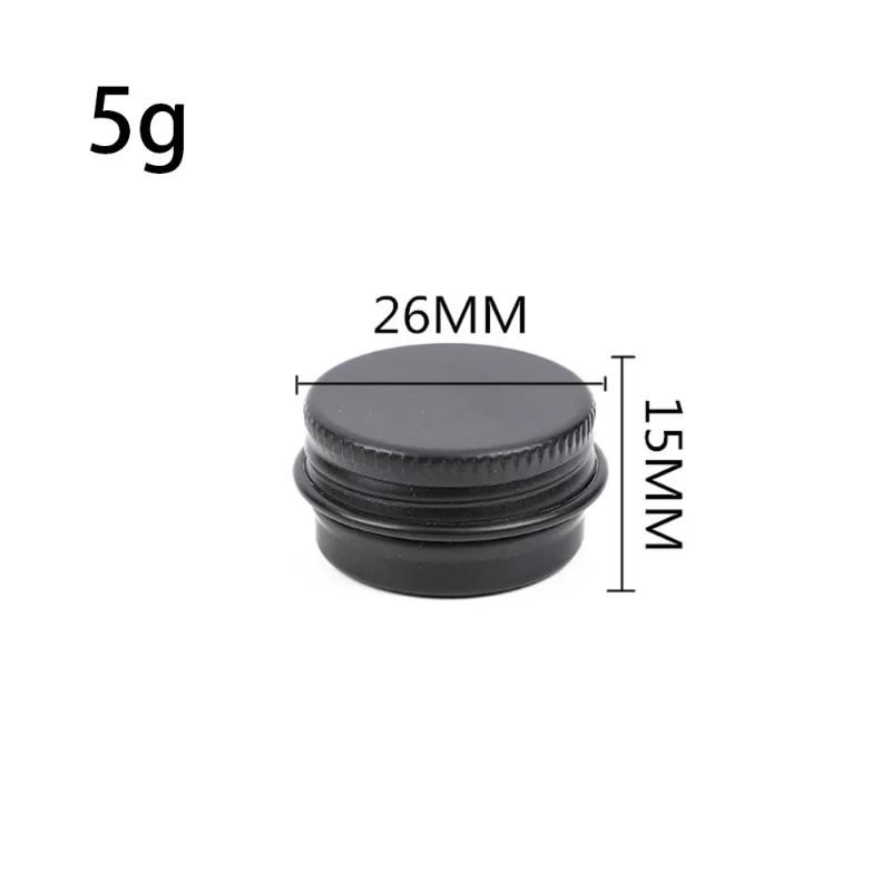 5개 알루미늄 틴 용기 5g 10g 빈 페이스 크림 용기 블랙 립밤 화장품 메이크업 용기 금속