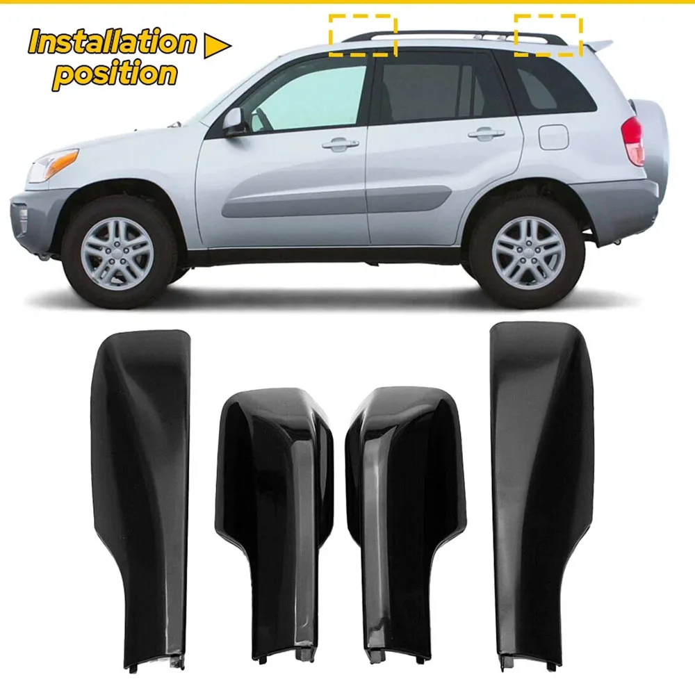 Car Accessories Black Roof Rack Rails End Cap Protection Cover Shell ...