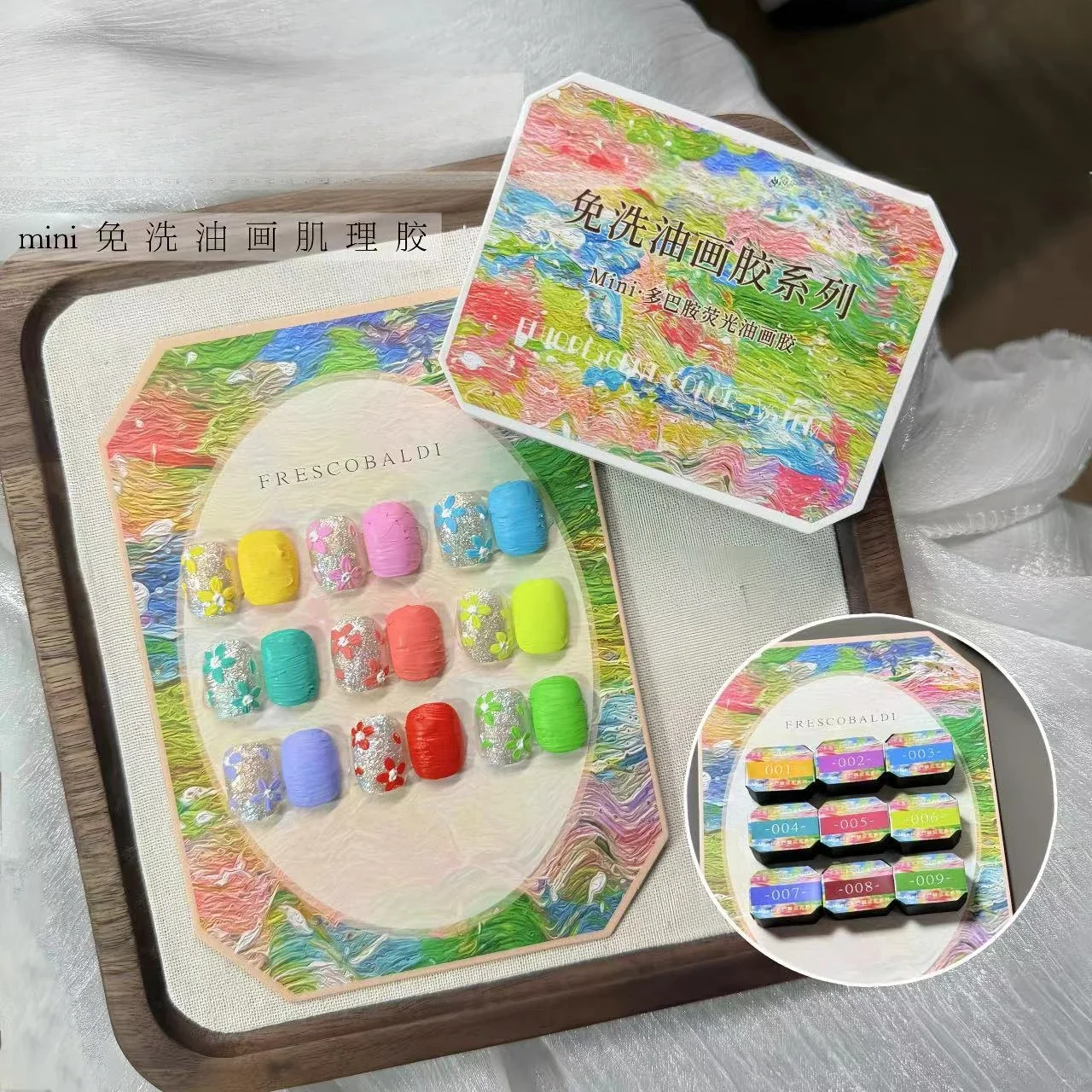 2gx9Colors/Box Nail Drawing Gel 3D Modeling Oil Paint Gel Polish No Wipe Glue Art Design DIY Flowers Painted Carved Nail