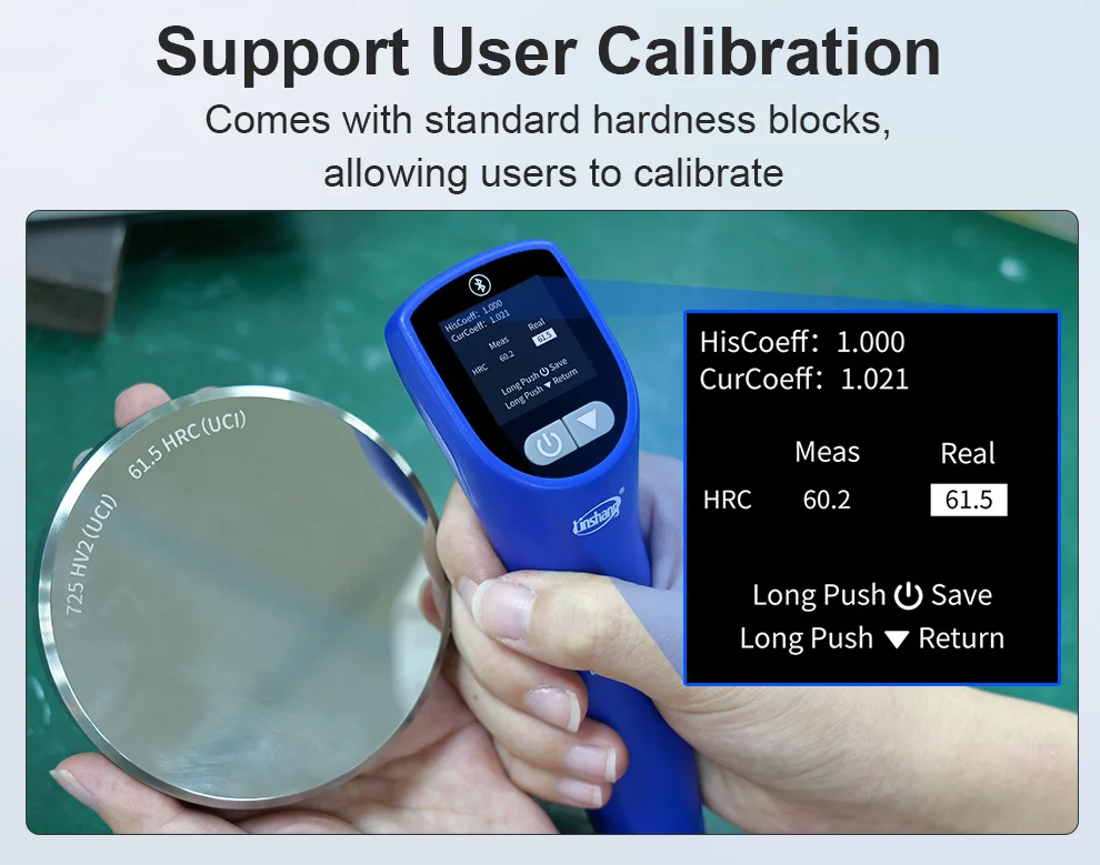 Portable Ultrasonic Leeb Hardness Tester with Calibration Block 170-960 HLD 9 Ha