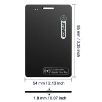 Traceur de portefeuille rechargeable ultra-mince compatible avec l'application Apple Find My, étanche IP68, localisateur intelligent Bluetooth, carte de localisation GPS pour portefeuille, sacs, clés, passeport, animaux de compagnie, uniquement iOS 8