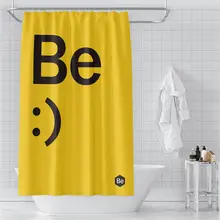 

Custom Yellow Cartoon Smiling Face Shower Curtains Hooks Bathroom Waterproof Bath Room Home Decor Decoration 3D Print 211201-25