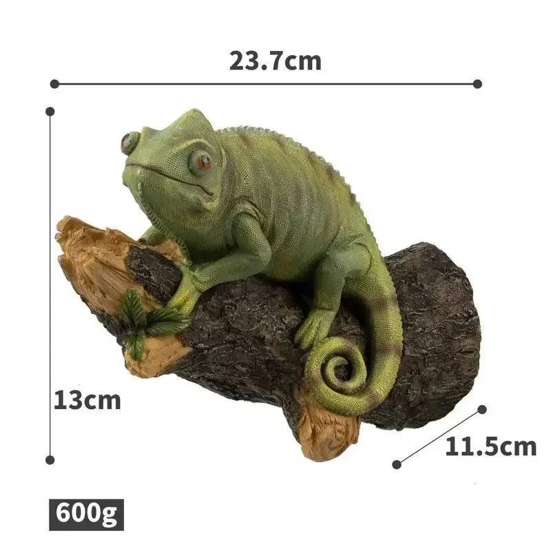 Resin Chameleon Statue Wall Mount Lizard DIY Outdoor Garden Tree Decoration Sculpture Home Office Garden Decor Ornament