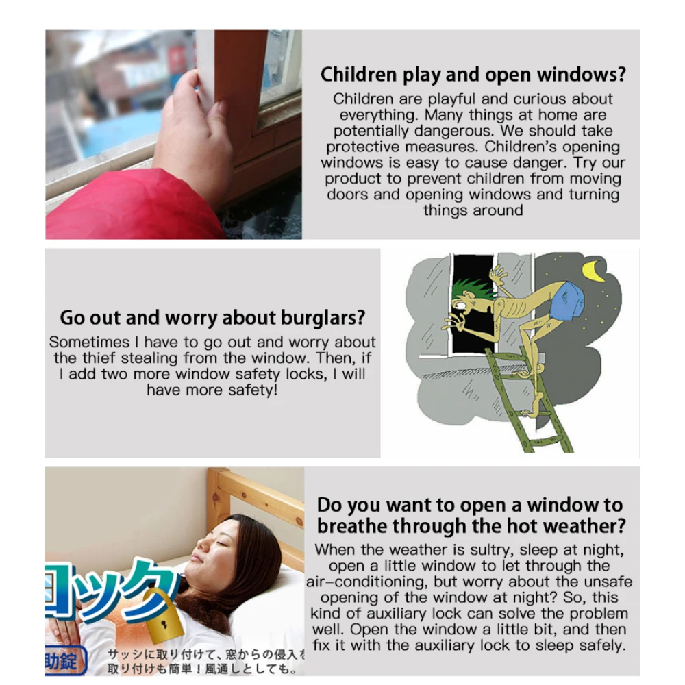 Description Picture 3 of itemAluminum Alloy Sliding Door And Window Safety Lock Adjustable Security Door Locks Anti-theft Protection Lock Home Safety Latches