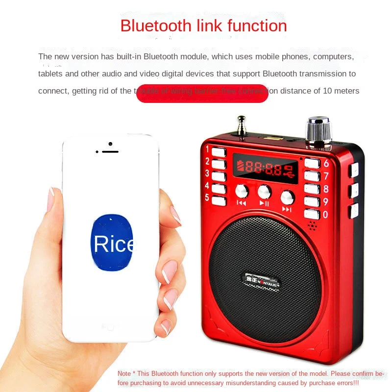 Mini Radio FM RECEPTOR de Radio Digital portátil, con pantalla LED de rango  completo Altavoz Bluetooth, disco U, tarjeta TF, reproductor de música MP3  - AliExpress