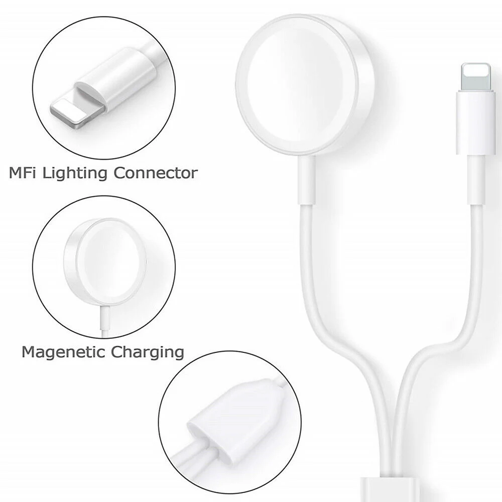 2 в 1 Беспроводное зарядное устройство для Apple Watch Series 5 3 4 USB Магнитный зарядный
