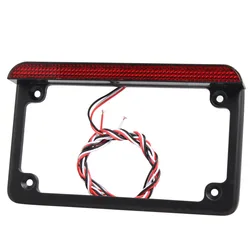 Universal 6 LED Motorcycle License Plate Holder with Tail Light (Black)