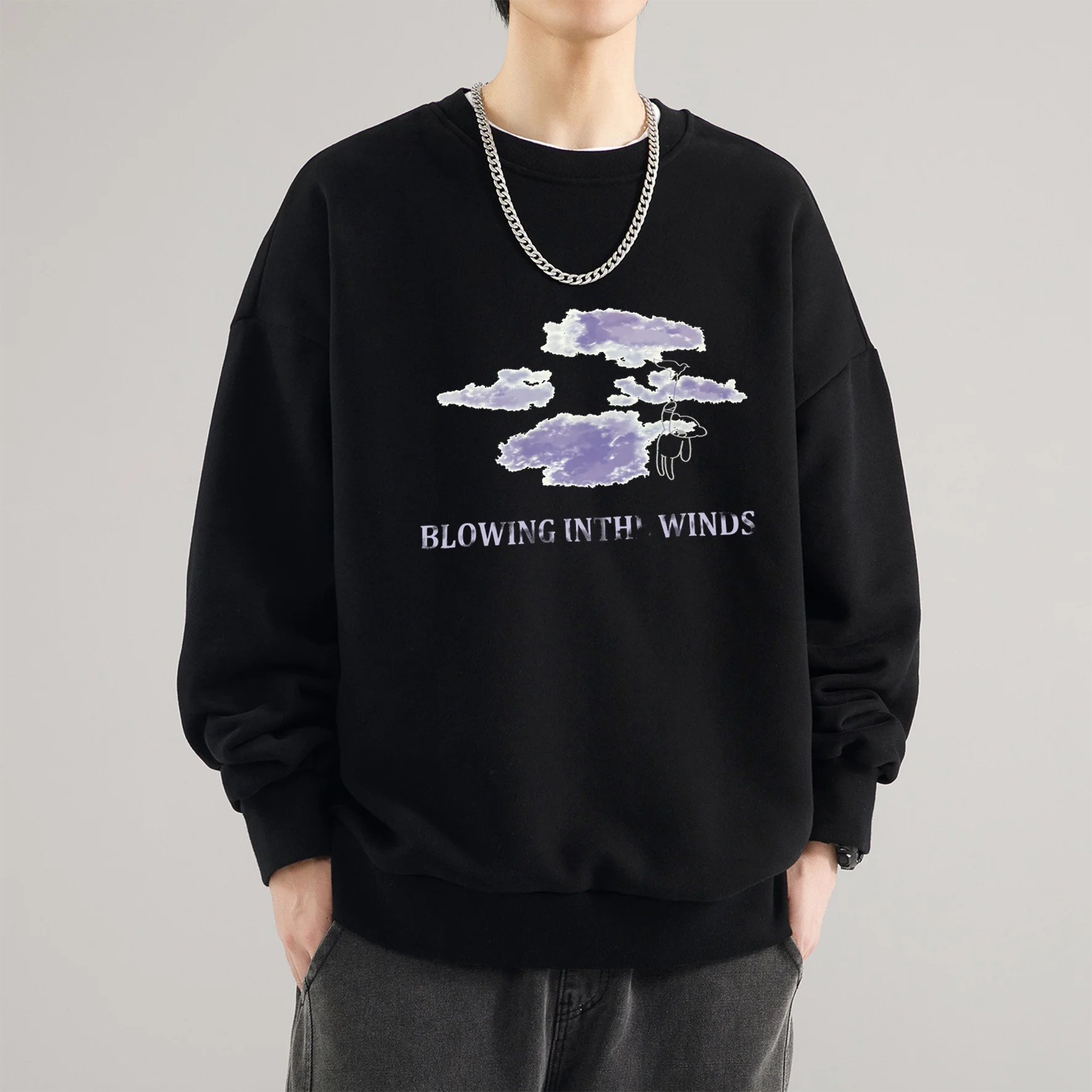 T shirt for men Autumn Oversize Long-Sleeved Tees Men's Clothing