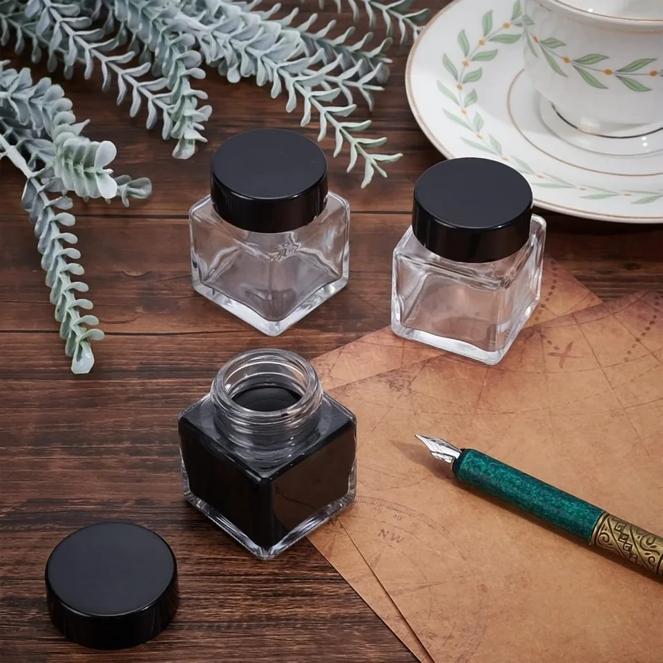 OTCRAFT Confezione da 10 flaconi vuoti da 30 ml con applicatore a punta fine, in plastica, per colla e inchiostro, dispenser di liquidi trasparenti, piccoli progetti di incollaggio, quilling di carta