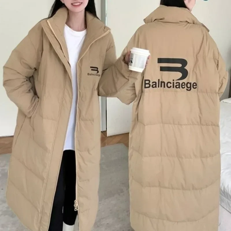 New Women Down Jacket Winter Coat Female Mid Length Version Parkas Thick Warm Outwear Leisure Time Versatile Overcoat 2024