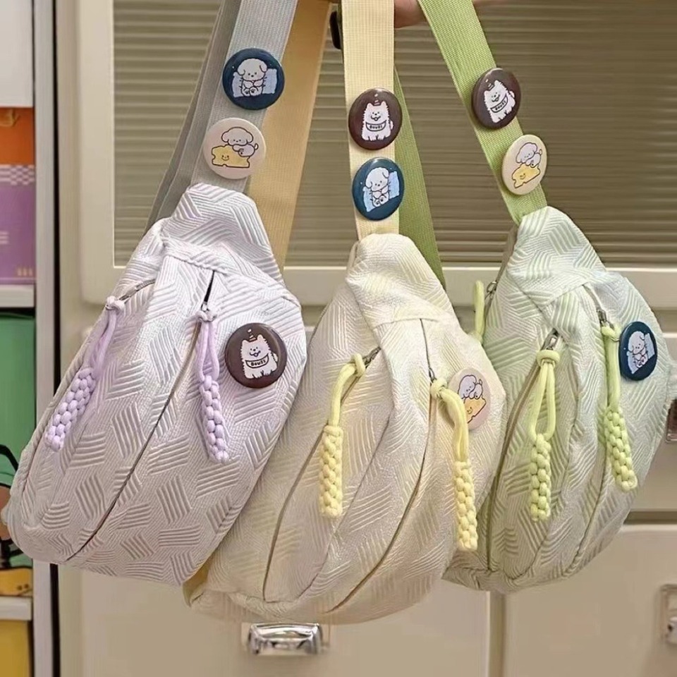 Simple casual ins wind bag female, small fresh Mori messenger bag sports breast bag niche student versatile fanny pack