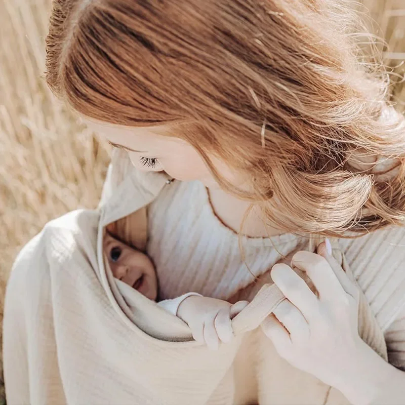 Nursing Cover Breastfeeding Cotton Baby Feeding Nursing Shawl Adjustable Privacy Apron Baby Carseat Covers Stroller Blanket