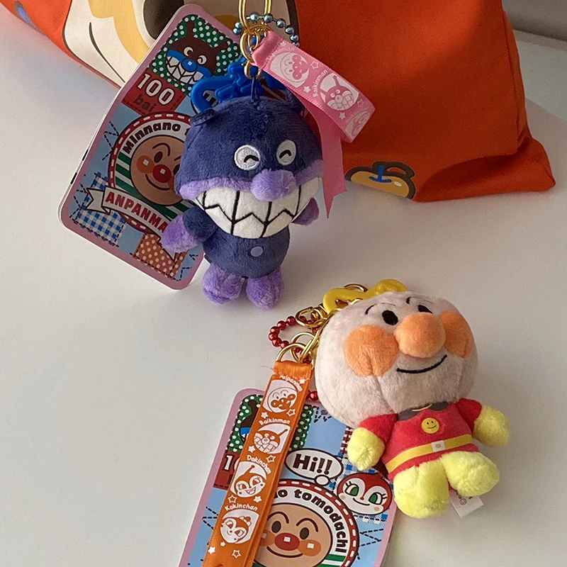 Anpanman Action Figure Anpanman And Baikinman Cartoon Cute Plush Backpack Pendant Toys