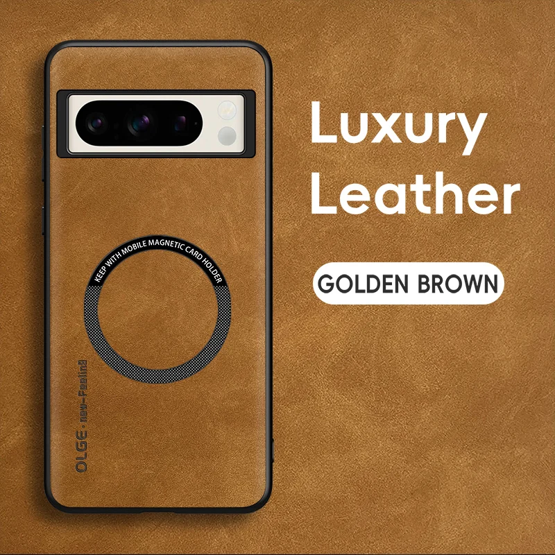 Magnetic Retro Leather Soft Wireless Charging Phone Case Cover
