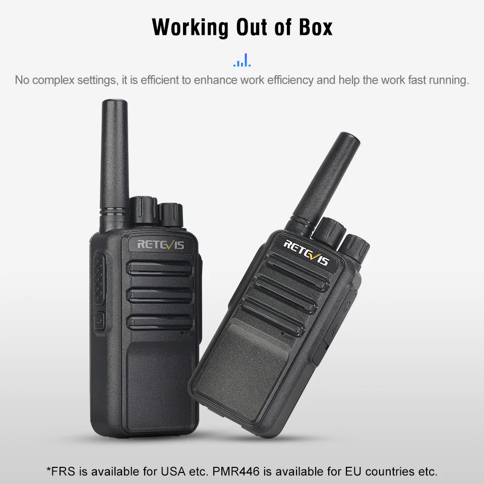 Retevis NR610 Walkie Talkie, AI Noise Reduction Handheld Walkie-Talkie with Ears, PMR446 VOX, 1200mAh USB-C Rechargeable Walkie Talkies for Adults, Restaurant, Security (4 Pieces, Black