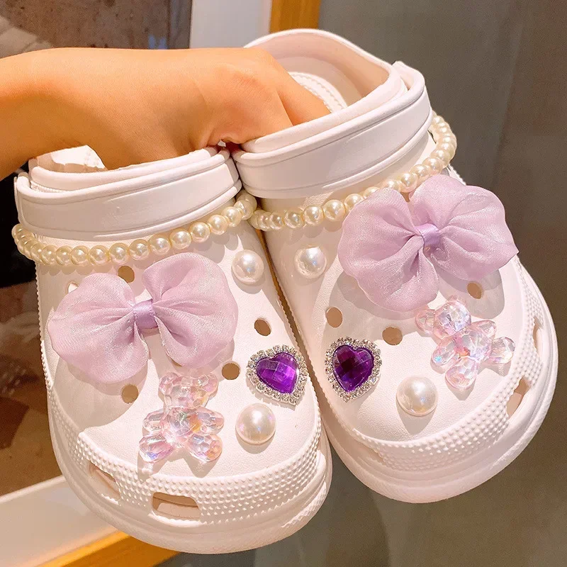 

2024 Hole Shoe Buckle Charms Shell Shoe Chain Sandal Accessories DIY Starfish Jewelry Flower Shoe Buckle Chain Decoration