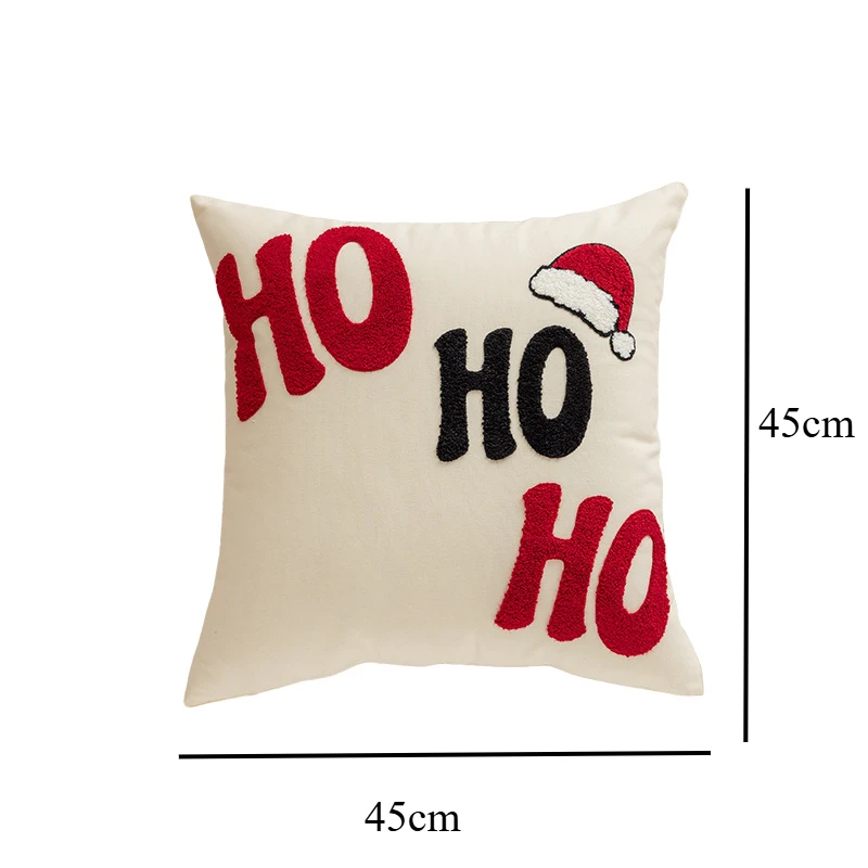 Christmas Embroidery Towel Pillow New Year's Day Home Decoration Living Room Sofa Pillow Office Chair Pillow Chair Cushion 6