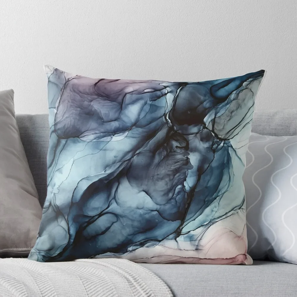

Blush and Darkness Abstract Alcohol Ink Painting Throw Pillow Decorative pillowcase