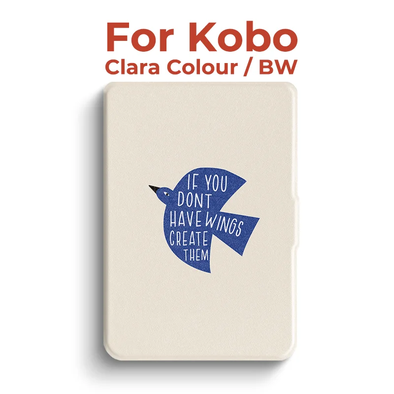 Twosheep Hülle für Kobo Clara BW / Clara 2E / Clara Color | Minimaler englischer Textstil | 6" TPU Flip Cover Auto Sleep/Wake – Detail 3