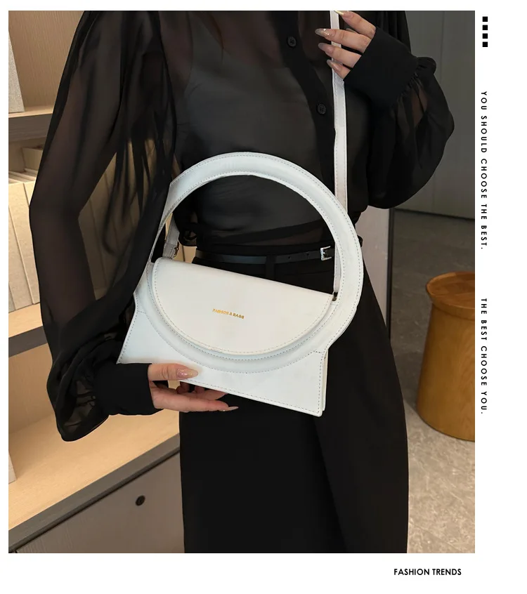 

Europe and the United States new fashion circle design personality texture female one-shoulder oblique span Tote bag