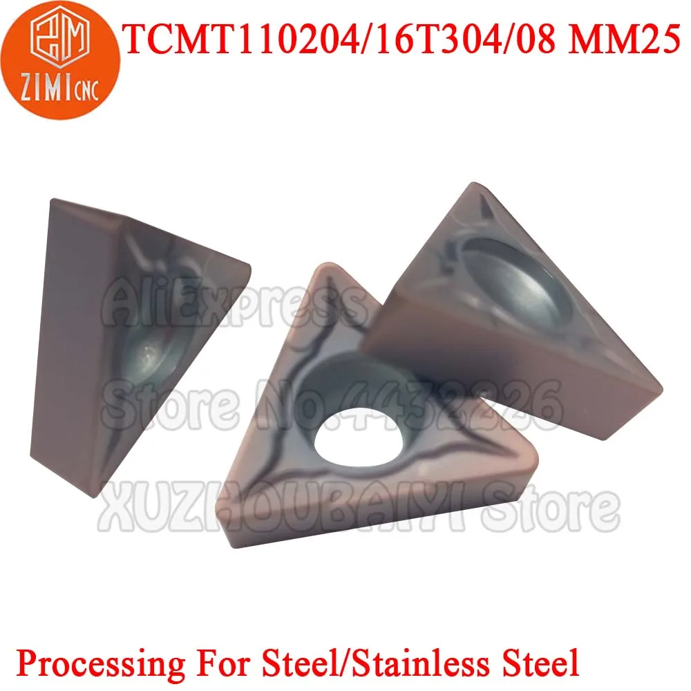 

10pcs TCMT110204 TCMT16T304 TCMT16T308 MM25 Internal Carbide Inserts Turning Tools Cutter Lathe Metal Blade For stainless steel