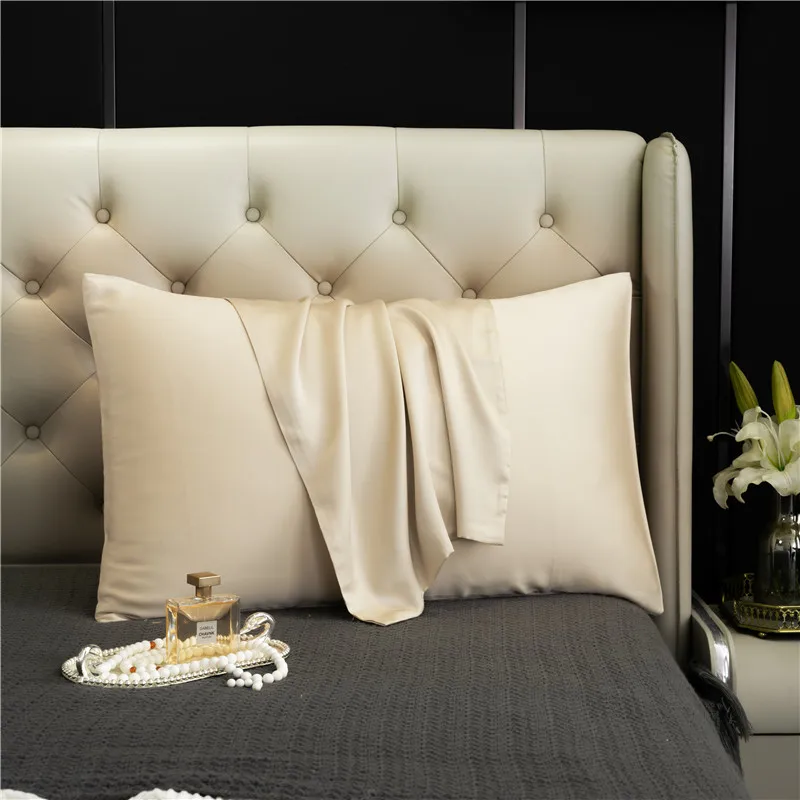 

Natural Silk Pillowcase High Quality Comfortable Pillow Case Solid Color Bedding Pillow Cover 40x70 50x80 Envelope Pillowcover