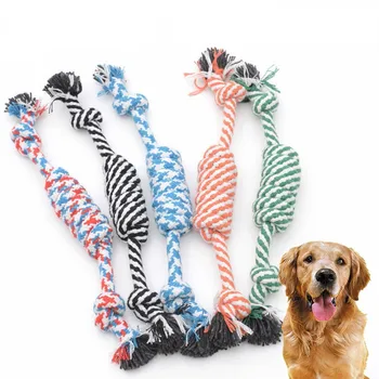 Dog Chewing Toys Puppy Colorful Cotton Knot Toy Juguetes Para Perro Durable Braided Bone Rope Funny Tool Игрушки Для Собак 1