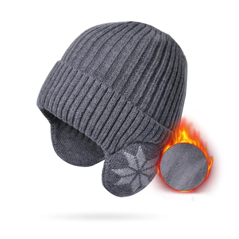 Neue heiße verkaufende Winter-heiße Art-warme gestrickte Wollmütze-Männerplüsch-verdickte Gehörschutz-Hut-Kinderkoreanische Version des großen Stirnband-Mode_voghion.com