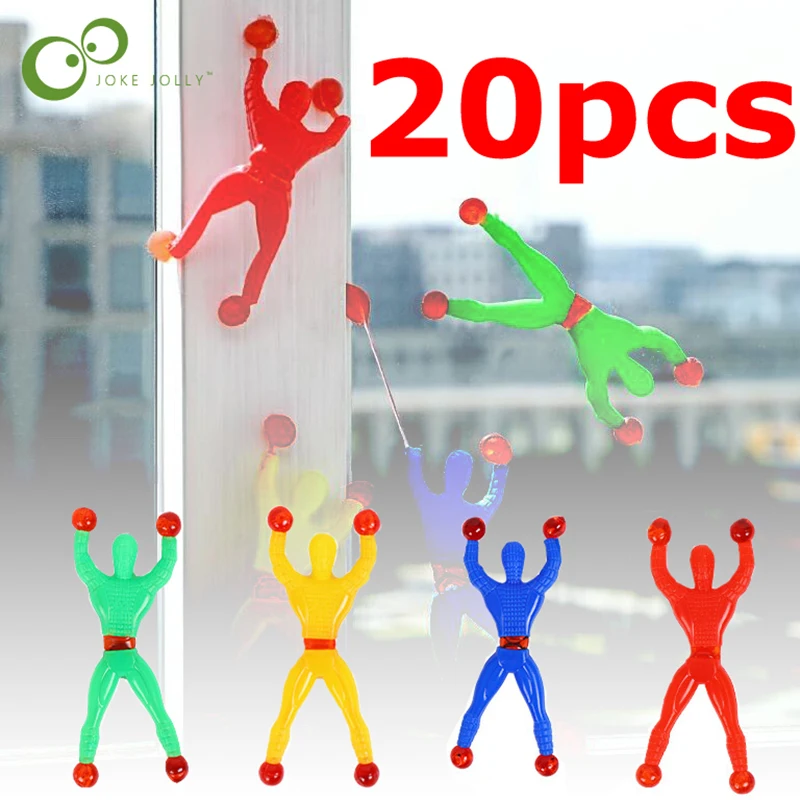 Sticky Toys 10/20pcs Funny Wall Climbing Men Plastic Climbing Flip Man Kids Novelty Toy