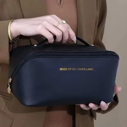 Luxurious Women's Makeup Organizer and Travel Toiletry Bag (Black)