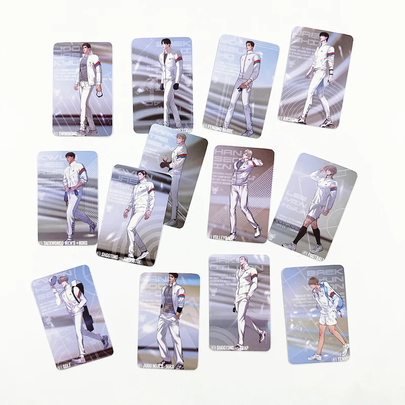 Korean Manga Comic Character 3-Inch Photo Card Fan Collection - 13 Piece Set