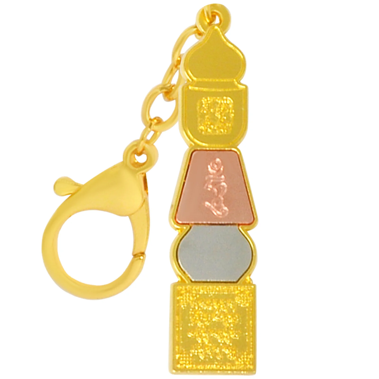 Feng Shui White Umbrella Goddess Pagoda Peace ＆ Luck Amulet Keychain Protect Traditional Keyring 5