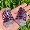 Natural A Pair of Fluorite Wings+ Golden Stents,Wings Of Angel,Mineral samples,Home Decoration,Reiki Heal,Crystal Gifts,Angel's 5