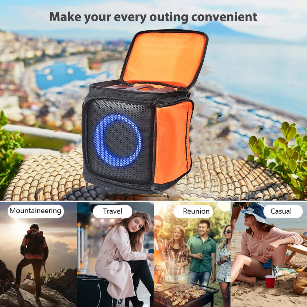 Waterproof Speaker Bag Case Large Capacity Portable Travel Carrying Case with Adjustable Strap for JBL PartyBox Encore Essential