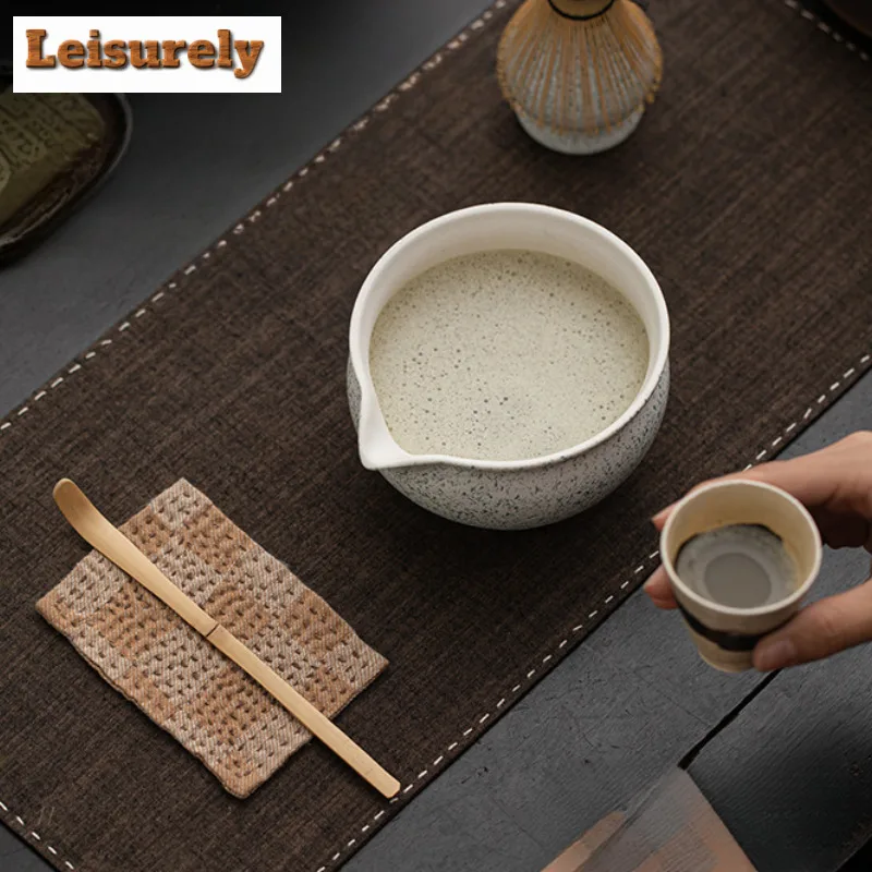 Sesame Polka Dots Ceramic Tea Making Tools Matcha Bowl Tea Ripening And Lepening Japanese Tea Spoon To Make Foam And Stir Tools