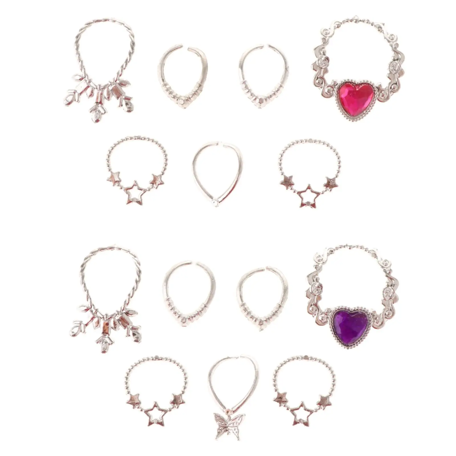 

1/6 Scale Figure Necklace Set Jewelry Set Cute Scene Photo Prop Accessories Miniature Necklace Kits for Party Favors Home Use