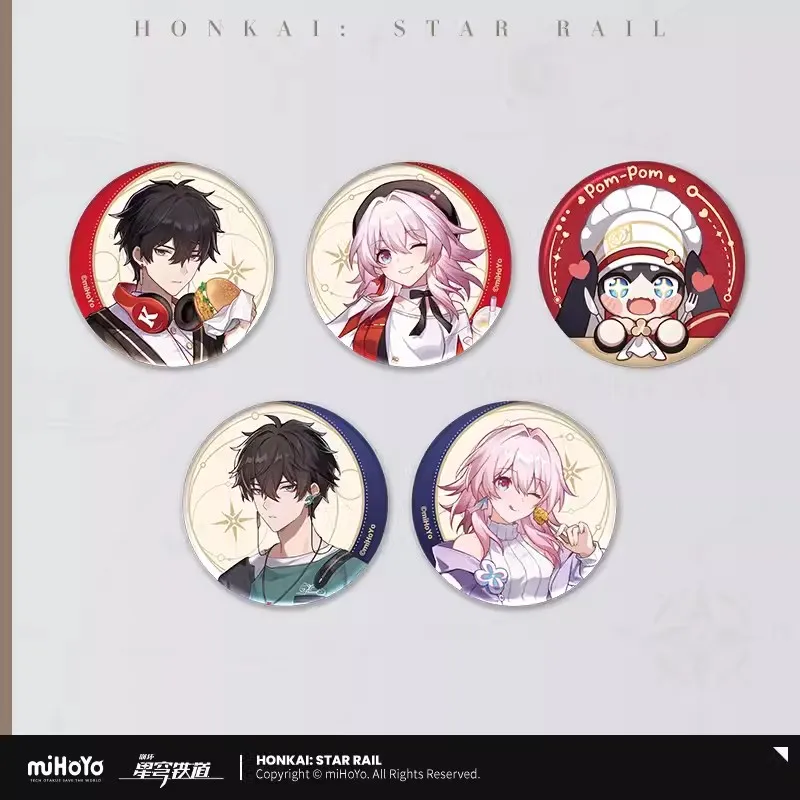 

New Game Honkai Star Rail Official Pre-Sale Anime Peripheral Dan Heng Tinplate Cosplay Halloween Delicious Sailing Series Badges