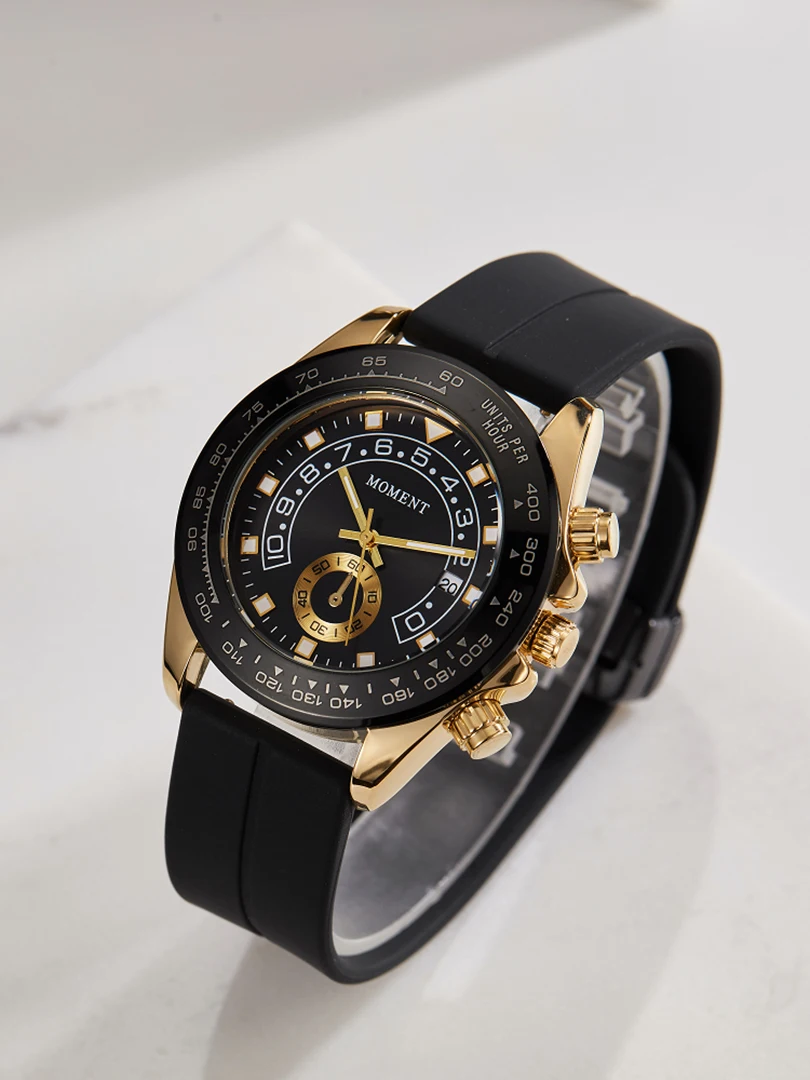 

Luxury Men Watch Unusual New Conceptual Dial Male Quartz Wristwatch Sports Black Blue Silicone Strap Rubber Band Reloj Man Clock