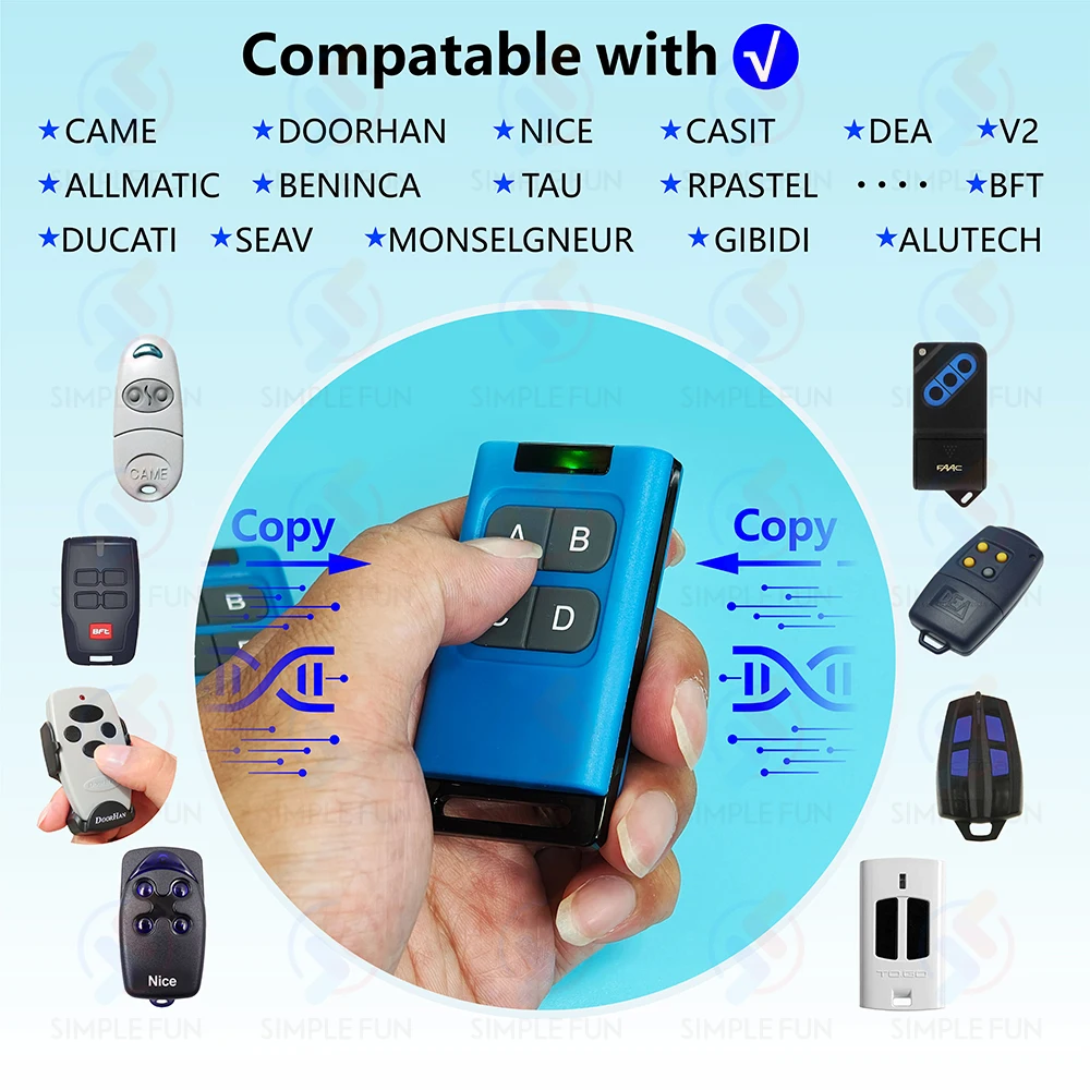 Universal Multi-Frequency 8-Channel Remote Control Duplicator