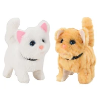 Electronic for Cat Toy Plush Robot for Cat Pet Walking Running Animal Shake Tail Cute Electric Toys For Children Birthda 1