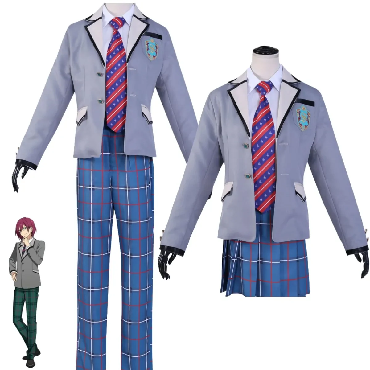 

Anime Game Ensemble Stars Hibiki Wataru Isara Mao Tori Himemiya Cosplay Costume Shuuetsu Academy School Uniform Man Woman Suit