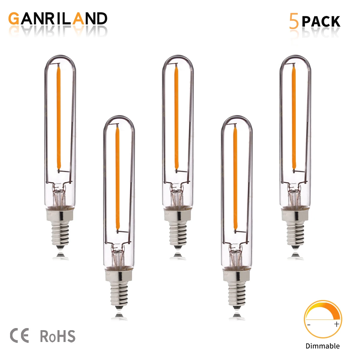 Ganriland E12 E14 Long Tubular Led Filament Bulbs Retro T20 1w 2w Dimmable  Candelabra T6 Edison Gold Tint Glass Tube Light Bulb - Led Bulbs & Tubes -  AliExpress