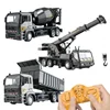 RC Alloy Engineering Vehicle Steering Wheel Remote Control Dump Truck Crane Mixer Excavator Lift Truck Outdoor Toy Birthday Gift 2