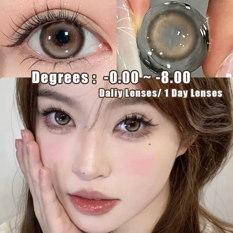 

YIMEIXI 5 Pairs(10pcs) Daily Disposable Eyes Contacts Lenses Myopia Eyes Colored Lenses Prescription Beauty Makeup Free Shipping