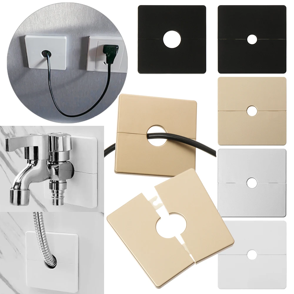 Plastic Wall Wire Hole Decor Cover Separable Junction Box Outlet Cable Protector Snap-on Plate Angle Valve Pipe Plug