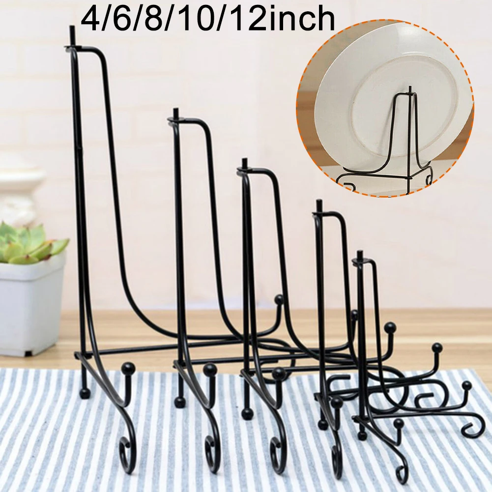 

Iron Easel Classic Display Stand Bowl Plate Art Picture Photo Frame Home Storage And Organization For Kitchen Plates