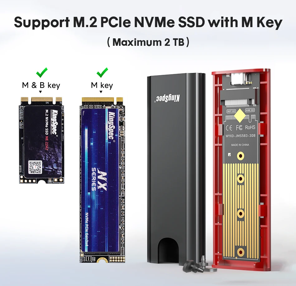 2242 2260 2280mm M.2 NGFF (SATA) SSD a USB 3.0 custodia per disco rigido HD esterna custodia adattatore supporto B presa chiave 22