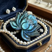 Pierre précieuse de Lotus Labradorite sculptée élégante, artisanat fait à la main, bijoux en cristal de roche, accessoire de bricolage pour la décoration de la maison, idéal pour les types, 1 pièce 6